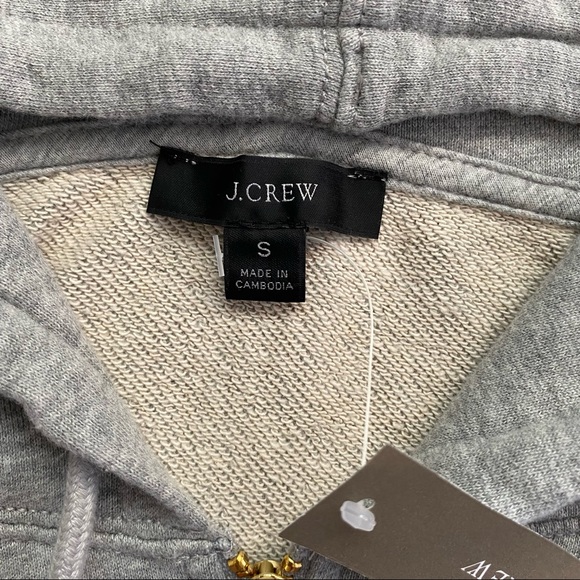 NWT J. Crew university terry zip-up hoodie - Picture 4 of 11